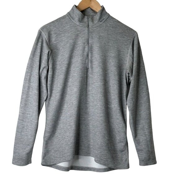 Marmot Pullover Mens Medium Grey 1/4 Zip Waffle Knit Base Layer Casual comfort - Picture 1 of 10